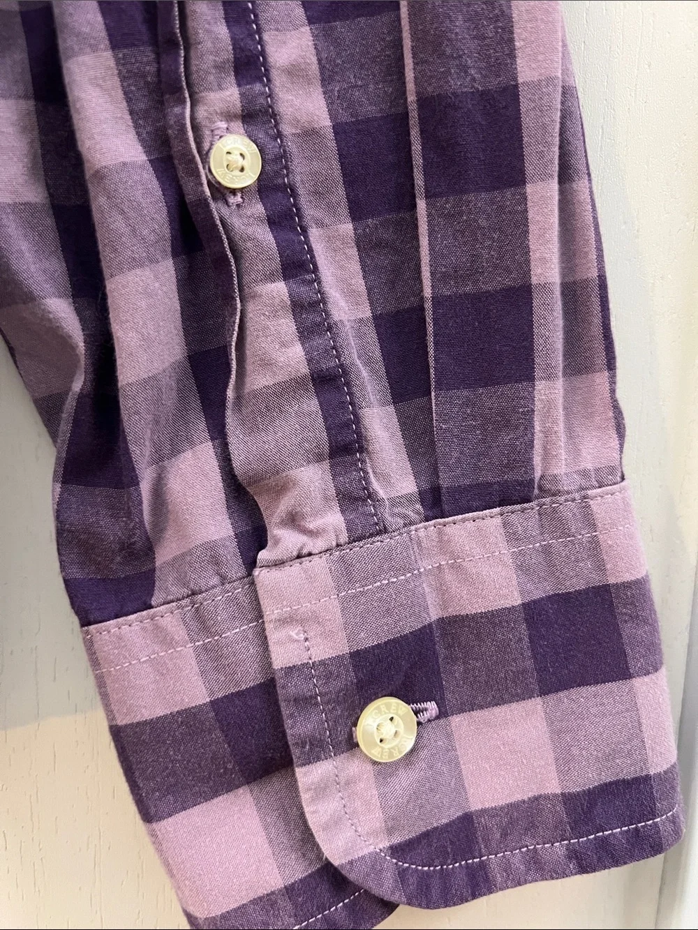J. Crew Lavender and Purple Gingham Button-Down Shirt